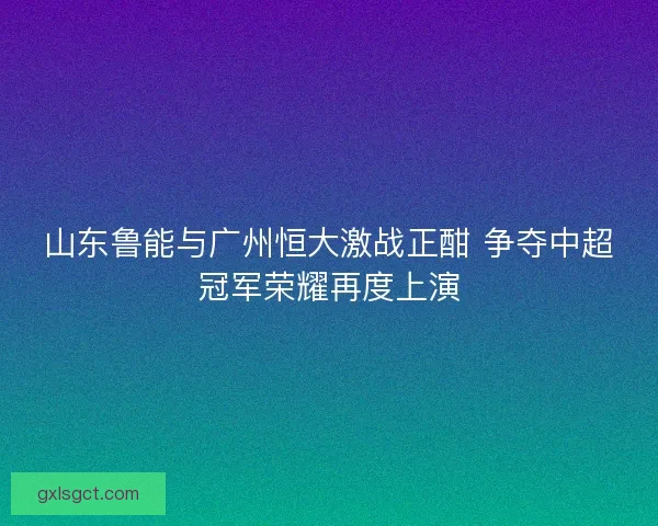 山东鲁能与广州恒大激战正酣 争夺中超冠军荣耀再度上演