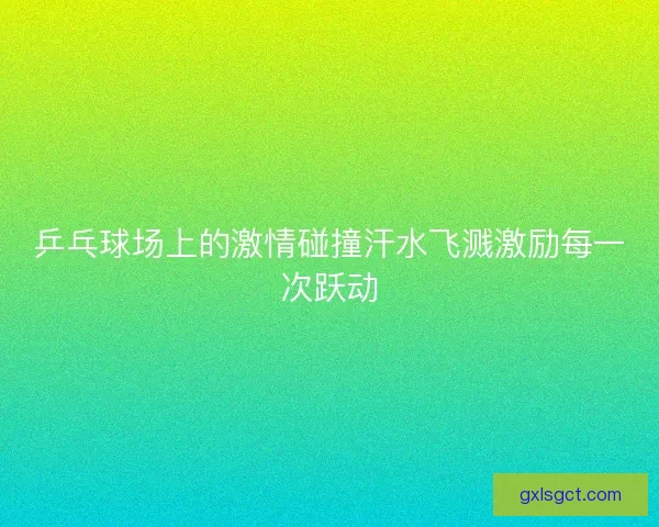 乒乓球场上的激情碰撞汗水飞溅激励每一次跃动 乒乓球场上的激情碰撞汗水飞溅激励每一次跃动
