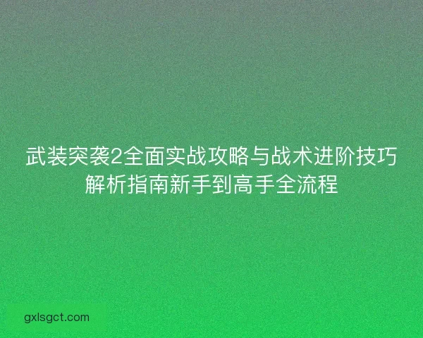 武装突袭2全面实战攻略与战术进阶技巧解析指南新手到高手全流程