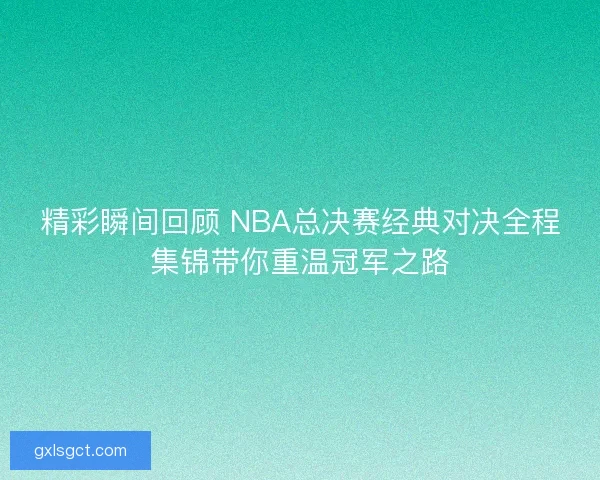 精彩瞬间回顾 NBA总决赛经典对决全程集锦带你重温冠军之路