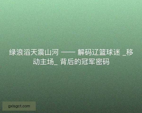 绿浪滔天震山河 —— 解码辽篮球迷 _移动主场_ 背后的冠军密码