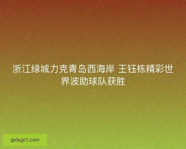 浙江绿城力克青岛西海岸 王钰栋精彩世界波助球队获胜