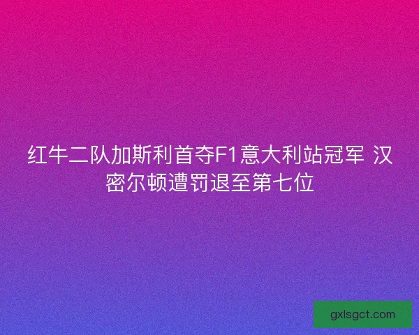 红牛二队加斯利首夺F1意大利站冠军 汉密尔顿遭罚退至第七位